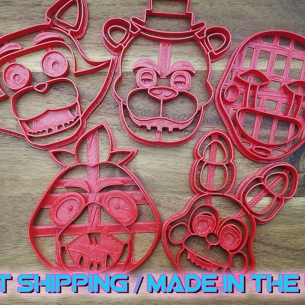 Five Nights at Freddy's Cookie Cutters Party Pack. Throw a Five Nights at Freddy's themed Party with 5 custom cookies!