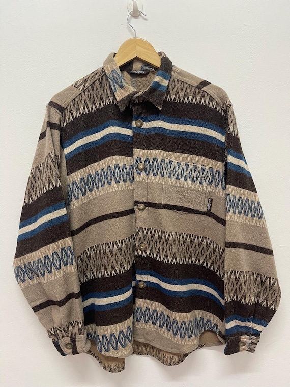 Billabong, Vintage 80’s BILLABONG Stripes Wool Shirt Made in USA