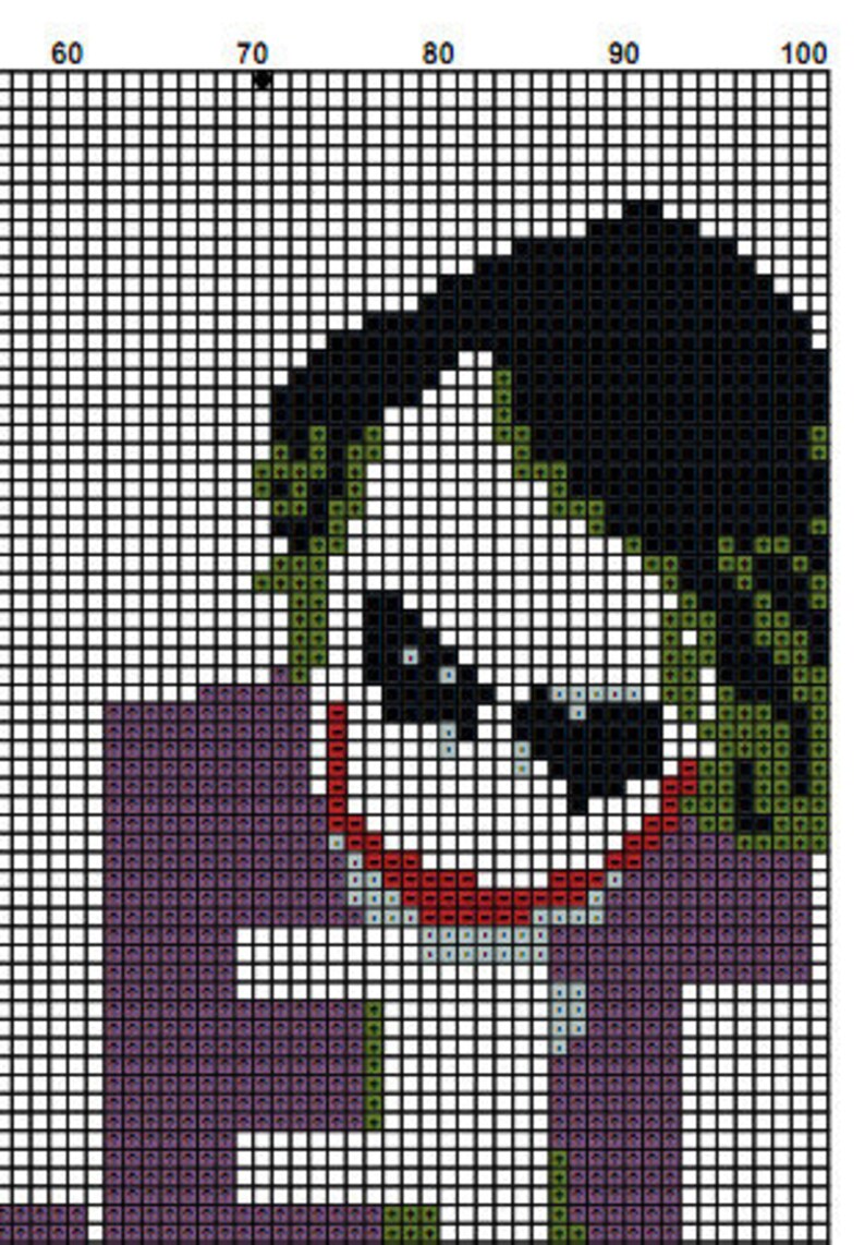 Joker DC Comics Cross Stitch Pattern/DC Etsy