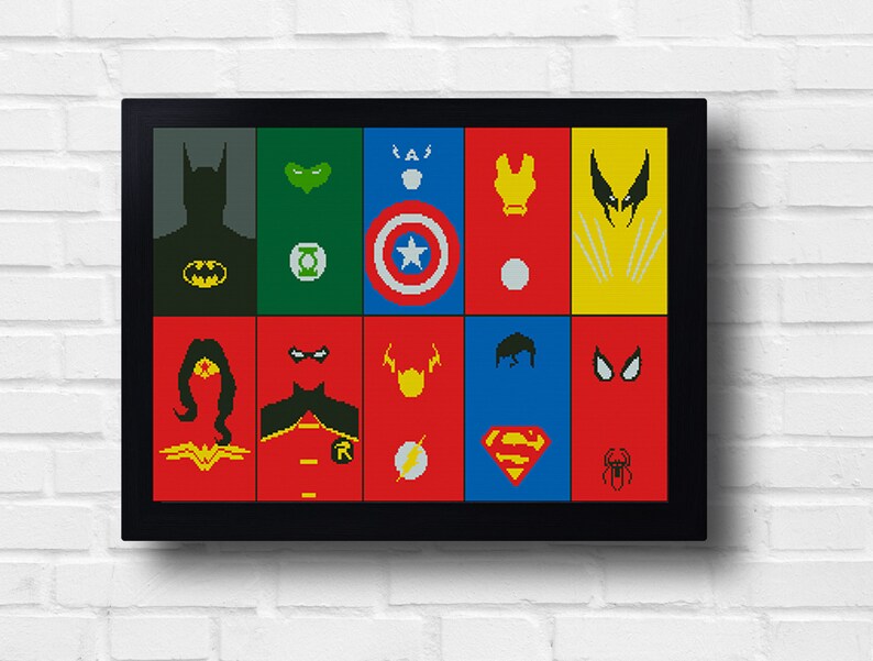 BUY 2 GET 1 FREE Marvel Super Heroes Cross Stitch | Etsy
