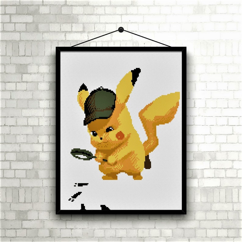 Pokémon Detective Pikachu Cross Stitch Patternpsyduckmr Mimecubonemewtwoharry Goodmananimefunnygiftbabydownload Pdfb161