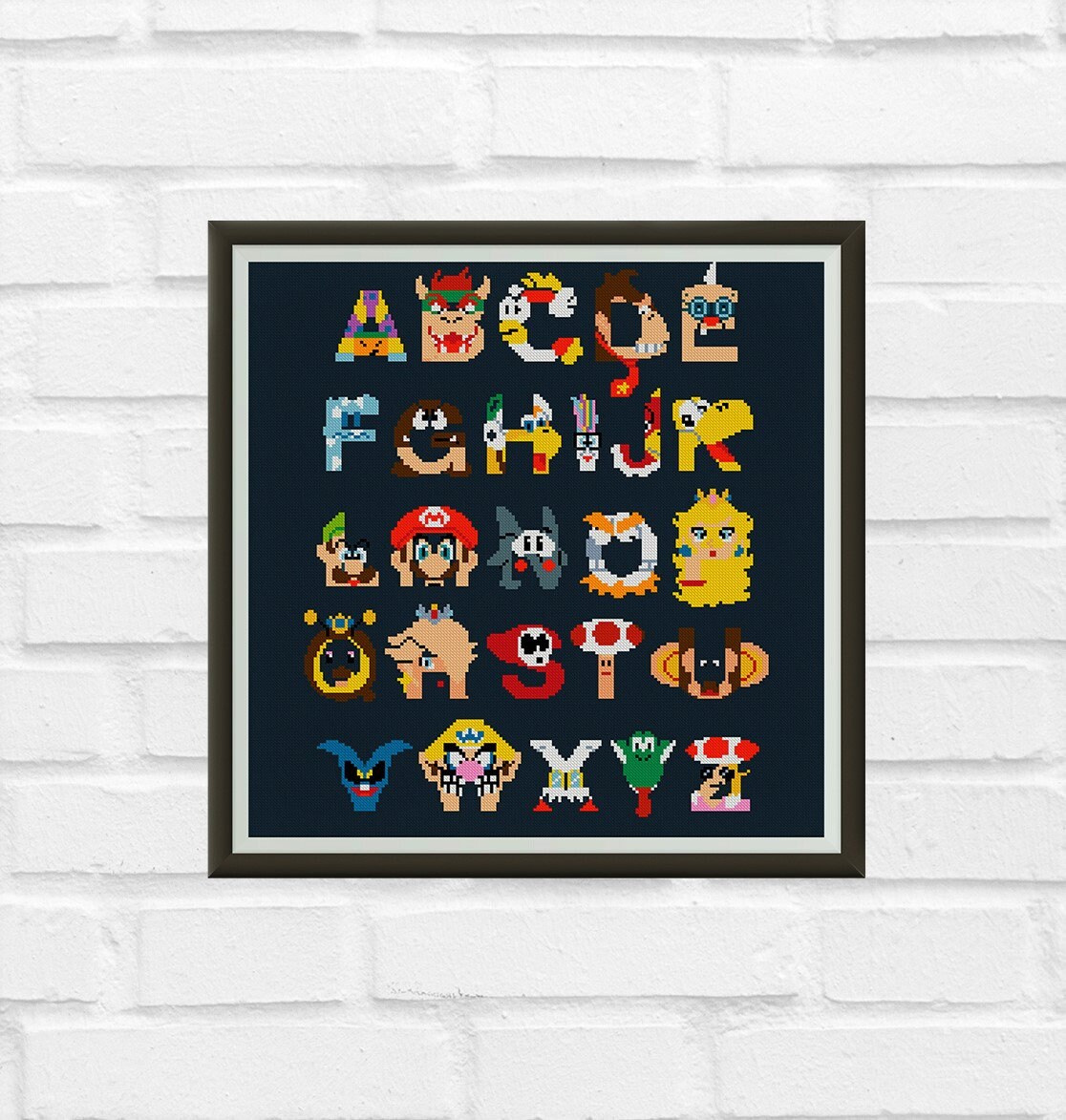 Super Mario Cross stitch pattern /ABC/Alphabet/School | Etsy