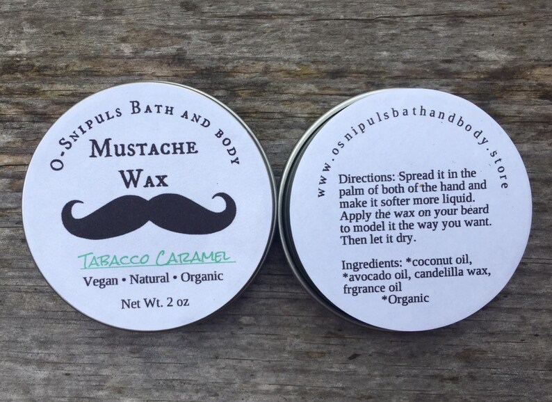 Tobacco caramel mustache wax mustache wax organic fathers Etsy