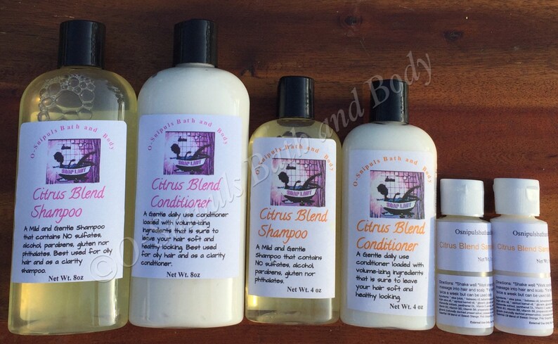 Citrus Blend Shampoo Conditioner Vegan Organic Ph Etsy