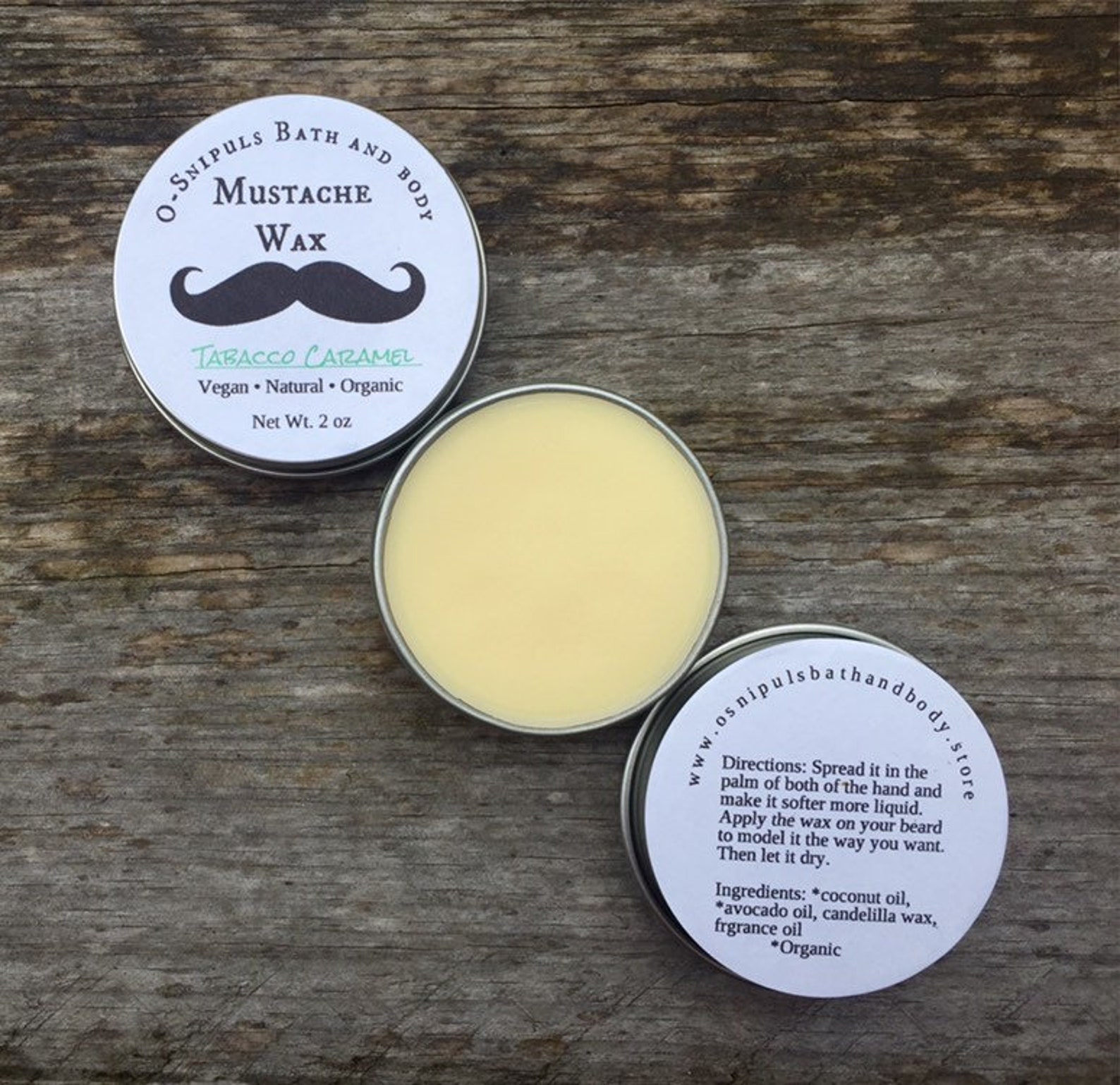 Tobacco caramel mustache wax mustache wax organic fathers Etsy
