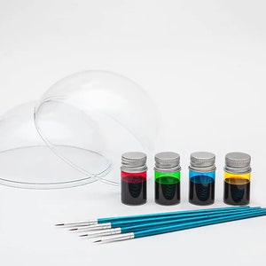 Glass Painting Set and Hemispheres for Light Painting Projector Lamp Transparent sphere dome and Paints Red Blue Green Yellow Paint
