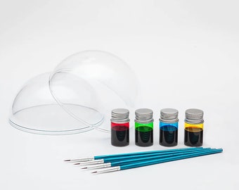 Glasmalerei-Set und Halbkugeln für Lichtmalerei-Projektor-Lampe Transparente Kugelkuppel und Farben Rot Blau Grün Gelb