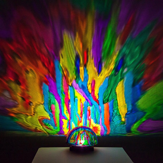 Psychedelic Lamp LED Mood Light Projector Trippy Glass Paint