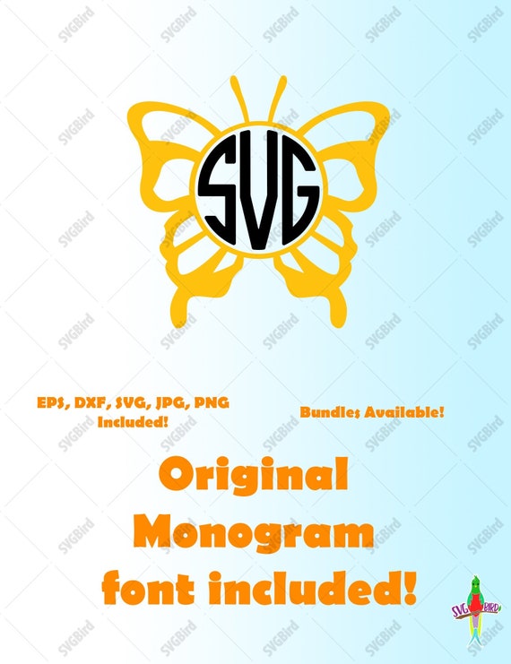 Download Free Butterfly Monogram Frame Svg For Cricut Or Silhouette Cameo Etsy SVG Cut Files