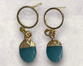 Aqua Marine Gemstone Earrings