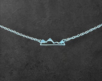 Mountain Range Charm Necklace- Silver