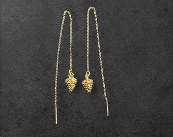 Pinecone Ear Threads- Gold