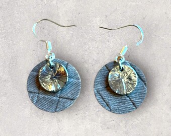Small Leather and Metal Earrings