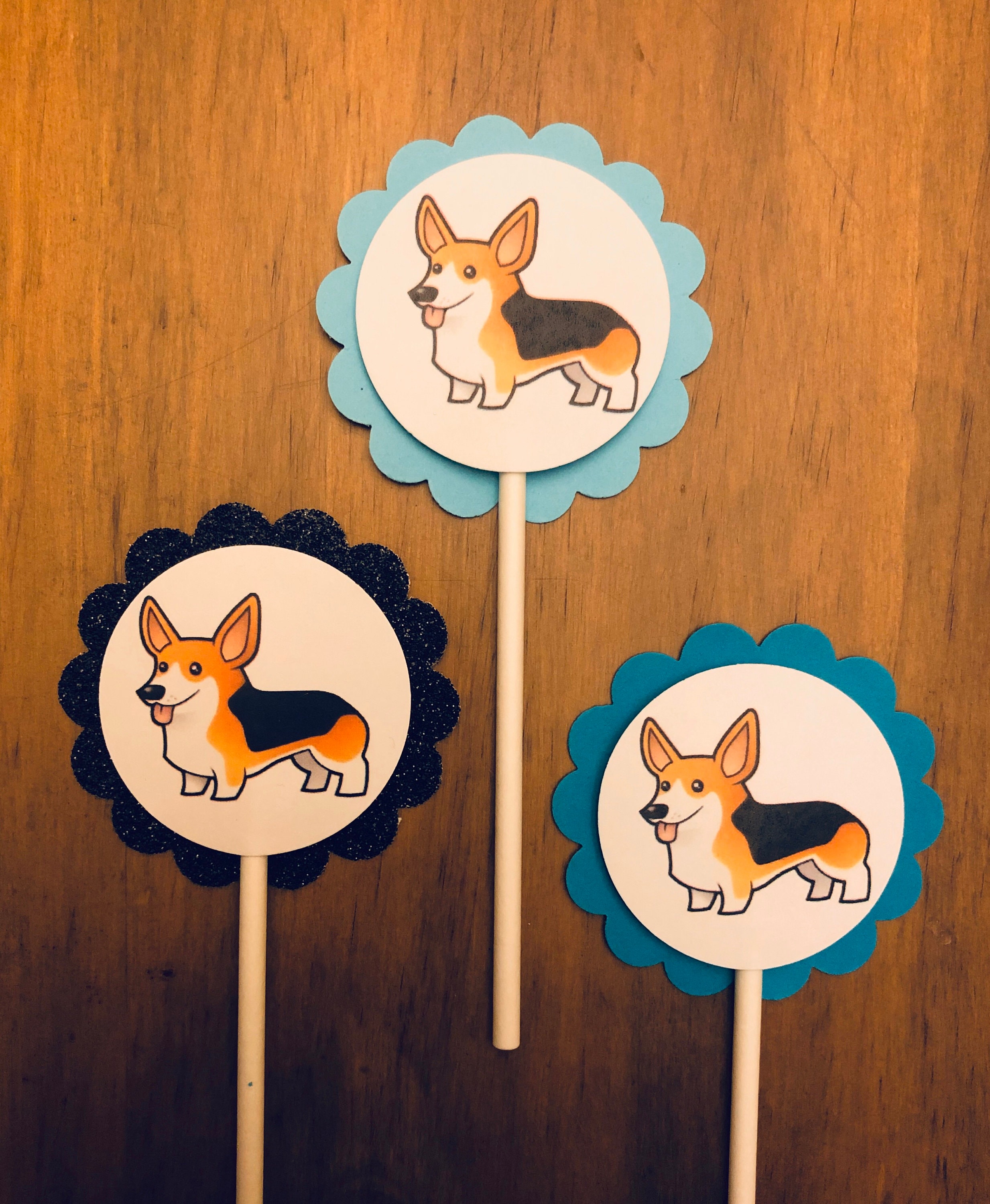 Puppy Dog Cupcake Toppers Birthday Fun / Cake Toppers / Etsy