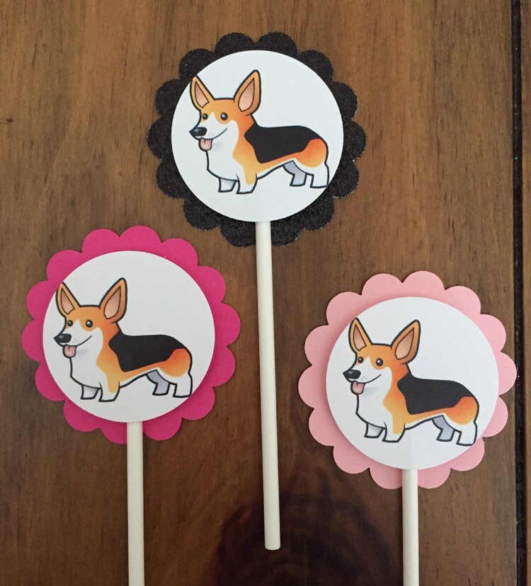 corgi cupcake toppers