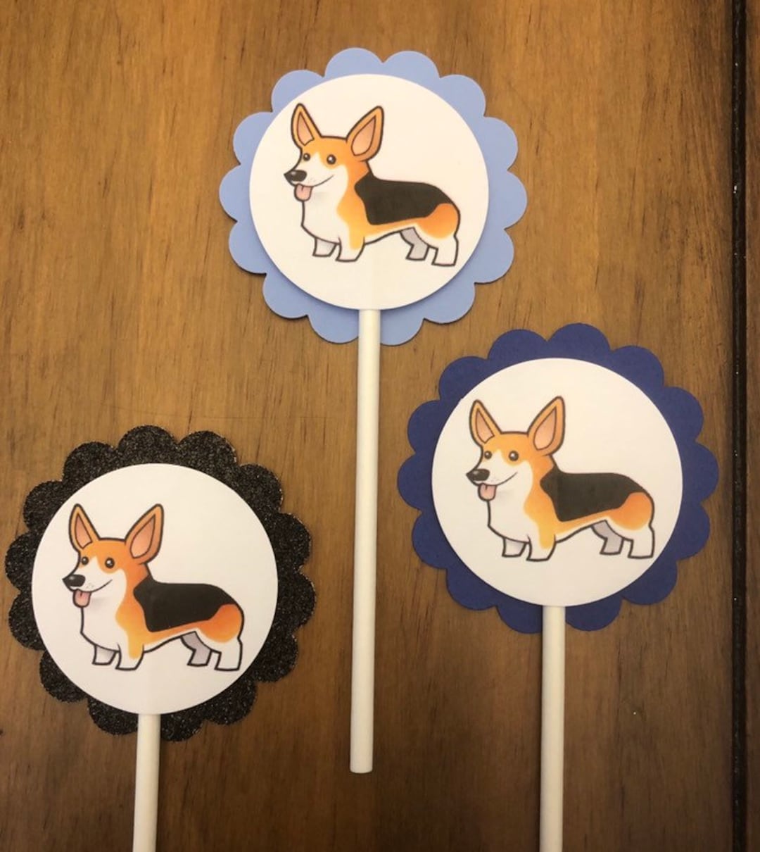 Puppy Dog Cupcake Toppers Birthday Fun / Cake Toppers / Etsy
