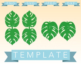 Download Free Monstera Leaf Earring Template Cut File Diy Svg Png Jpeg Etsy SVG Cut Files