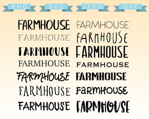 Farmhouse Fonts Cut File SVG PNG DXF Cricut Sihouette | Etsy
