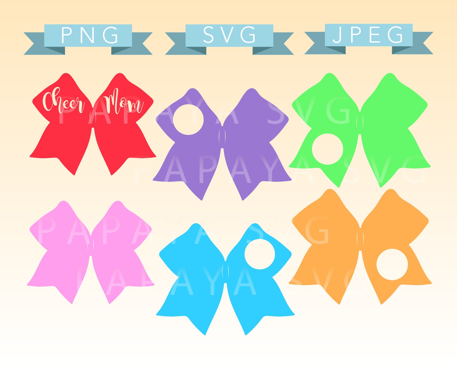 Download Cheer Bow Bundle / Cut File SVG PNG JPEG Cricut | Etsy