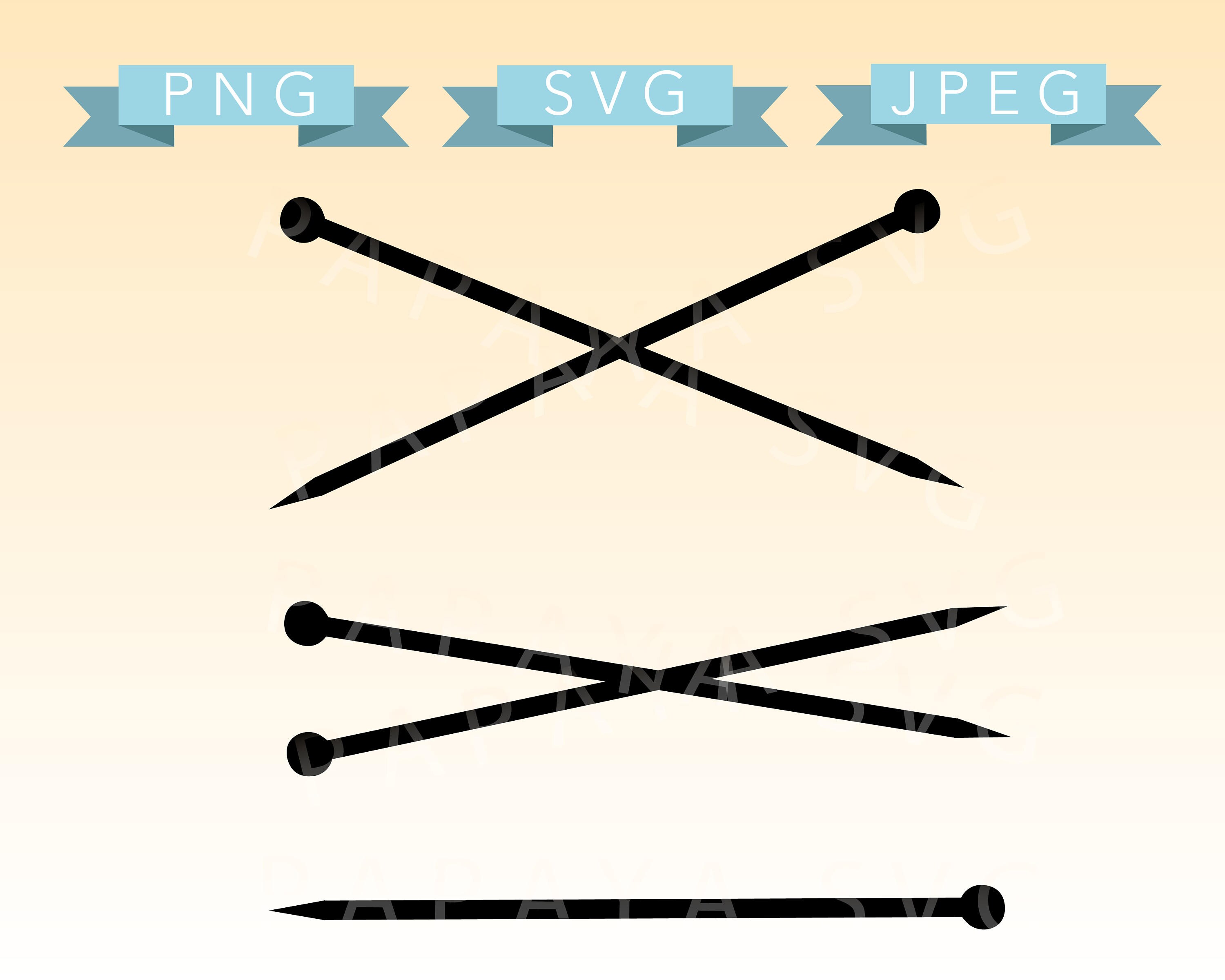 Download Knitting Needles Cut File set SVG PNG JPEG Cricut | Etsy
