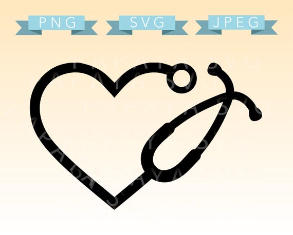 Download Heart Stethoscope Cut File SVG PNG JPEG Cricut | Etsy