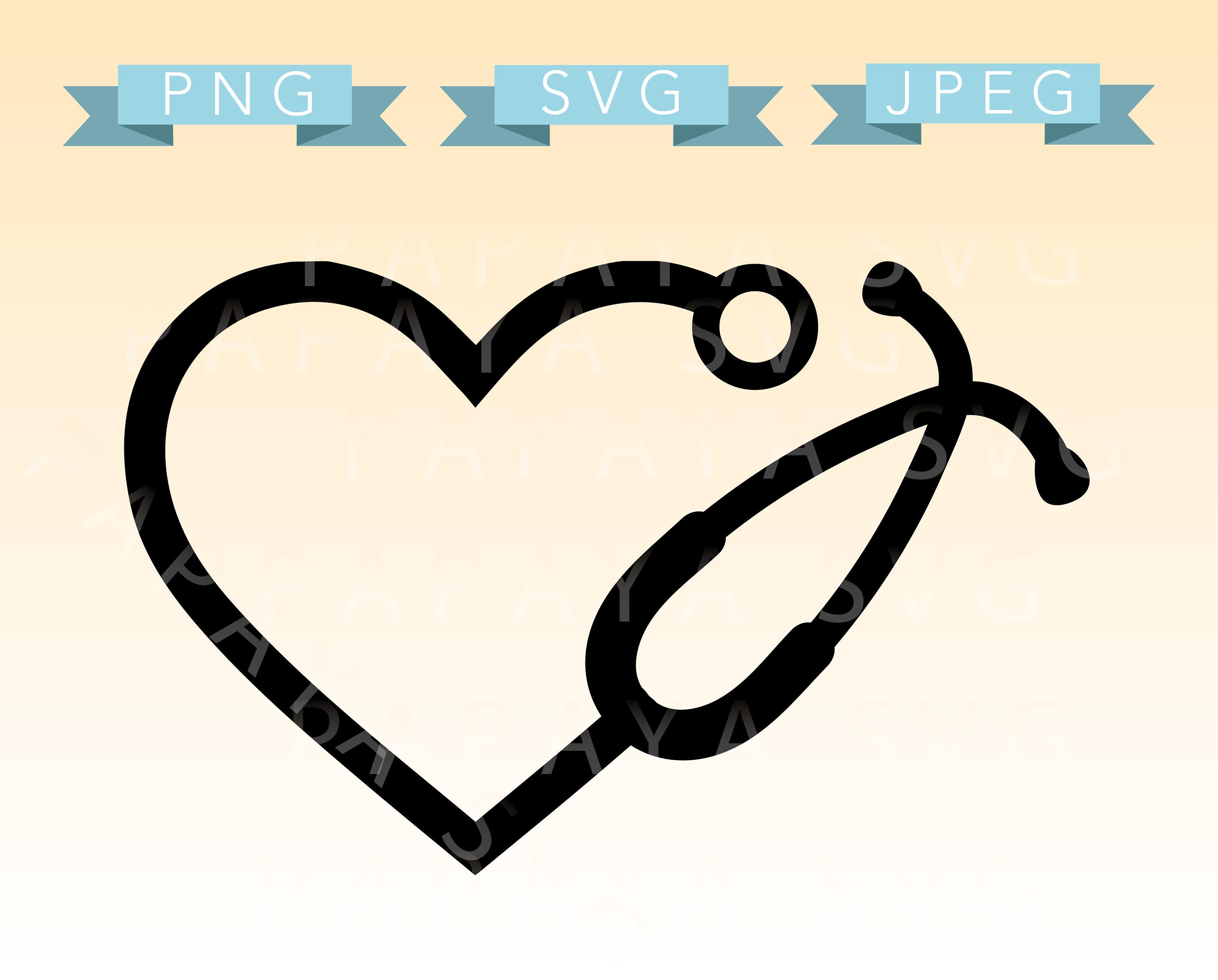 Download Heart Stethoscope Cut File SVG PNG JPEG Cricut | Etsy