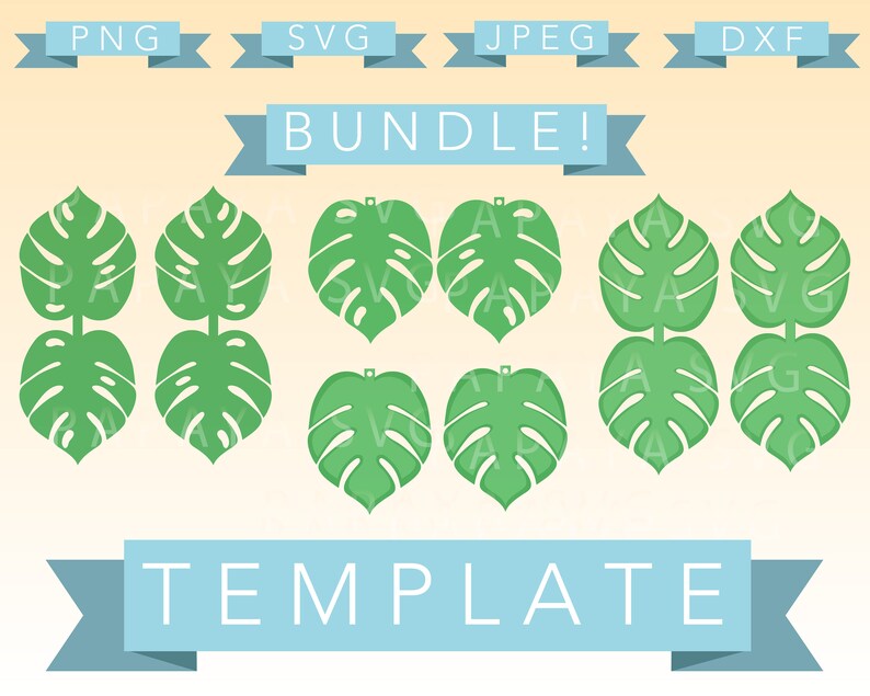 Download Monstera Leaf Earring Template Cut File Diy SVG PNG JPEG ...
