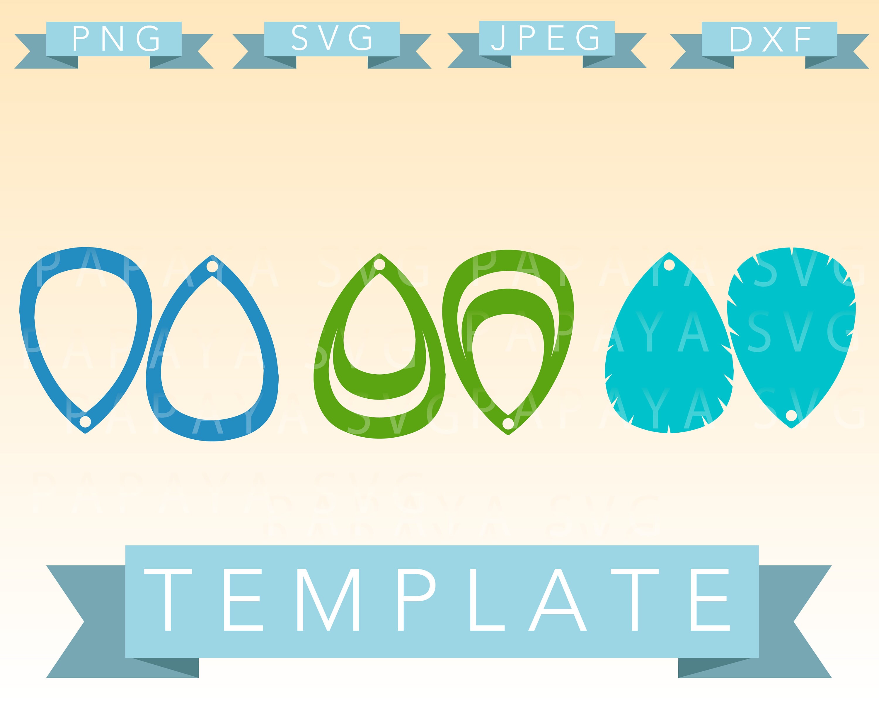 Download Teardrop Earring Template cut Files SVG PNG JPEG Cricut | Etsy