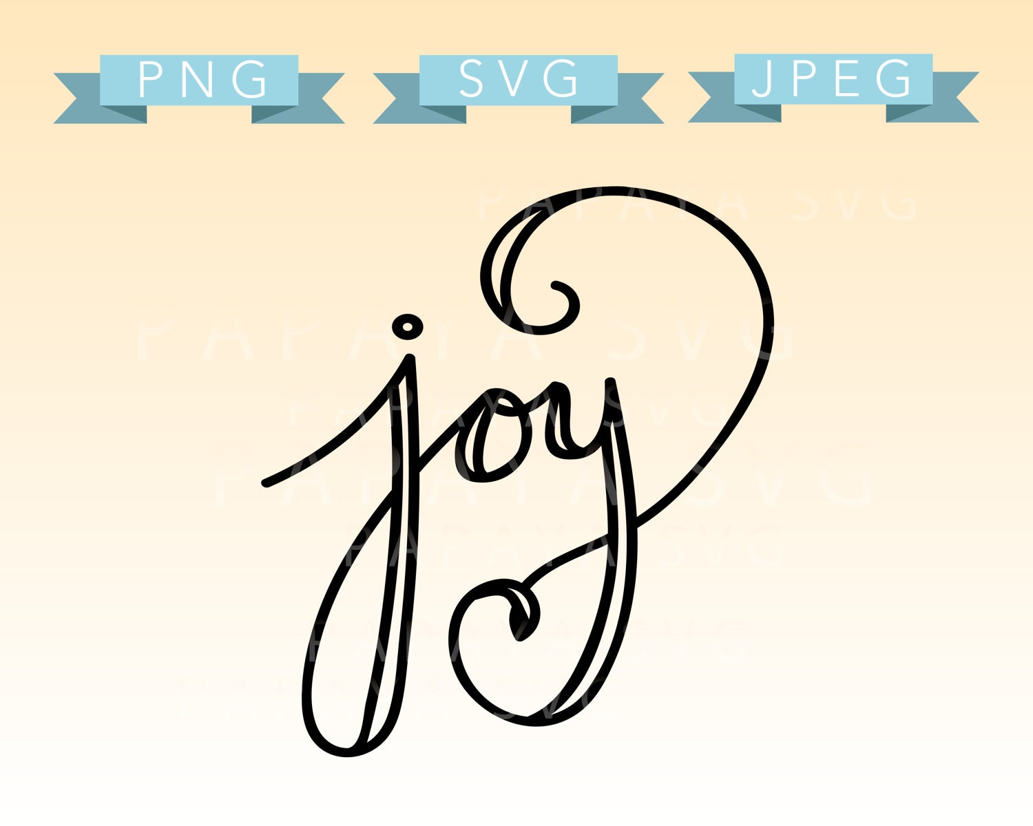 Download Joy Hand lettered SVG PNG JPEG Cricut Sihouette | Etsy