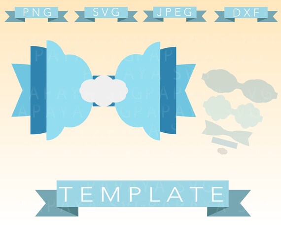 Download Free Cloud Double Bow Template Cut File Svg Png Jpeg Cricut Etsy SVG Cut Files