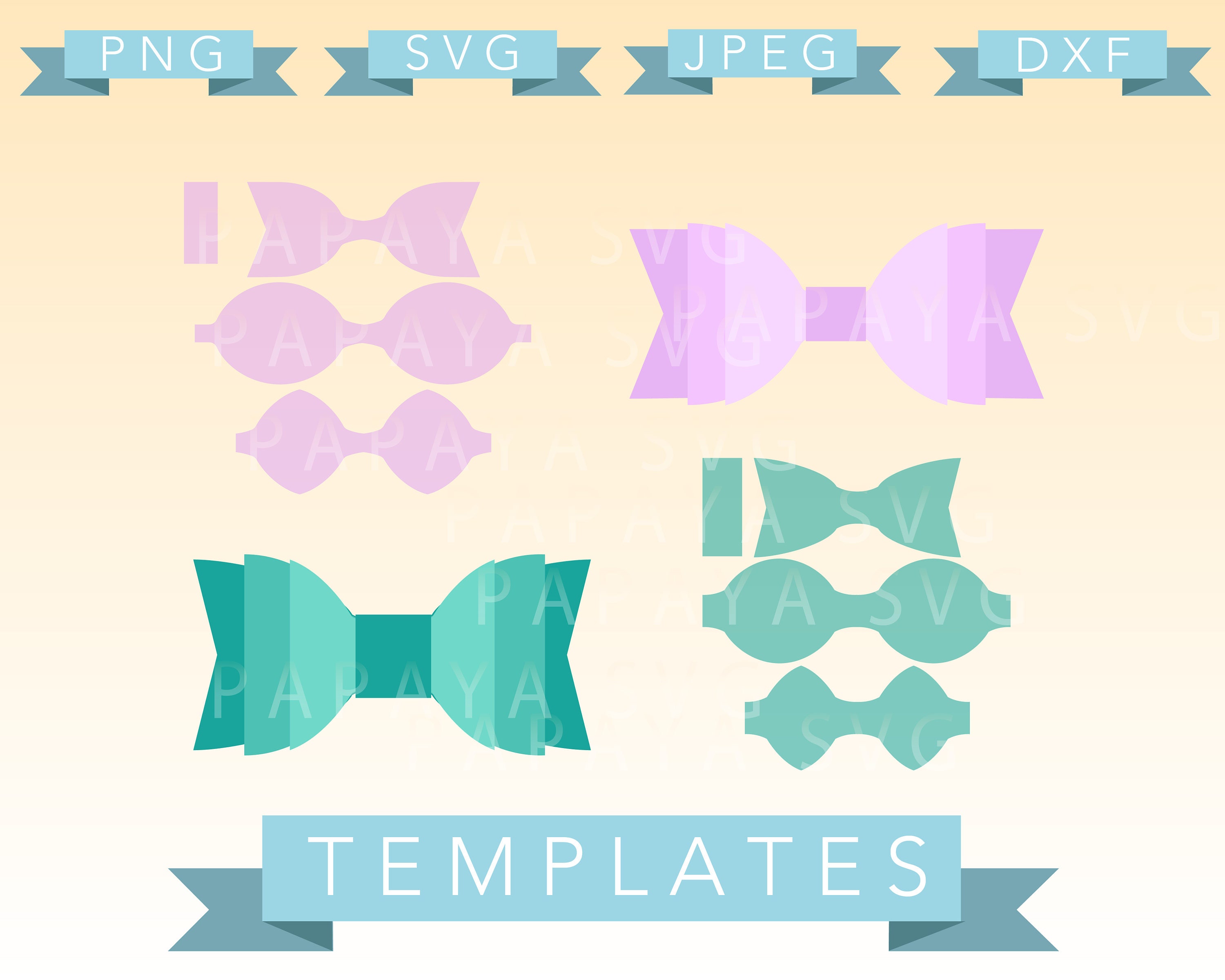 Diy Double Bow Template Cut File SVG PNG JPEG Cricut | Etsy