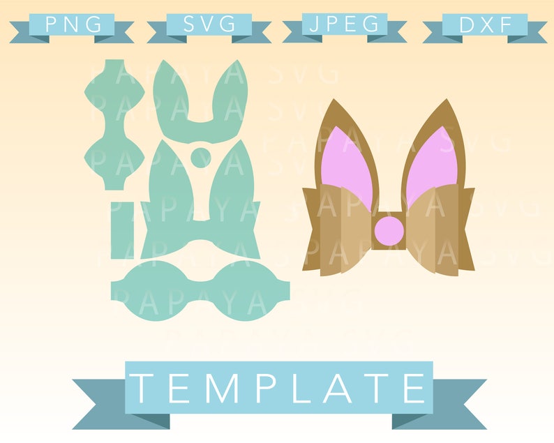 Download Diy Double Easter Bow Template Cut File SVG PNG JPEG | Etsy