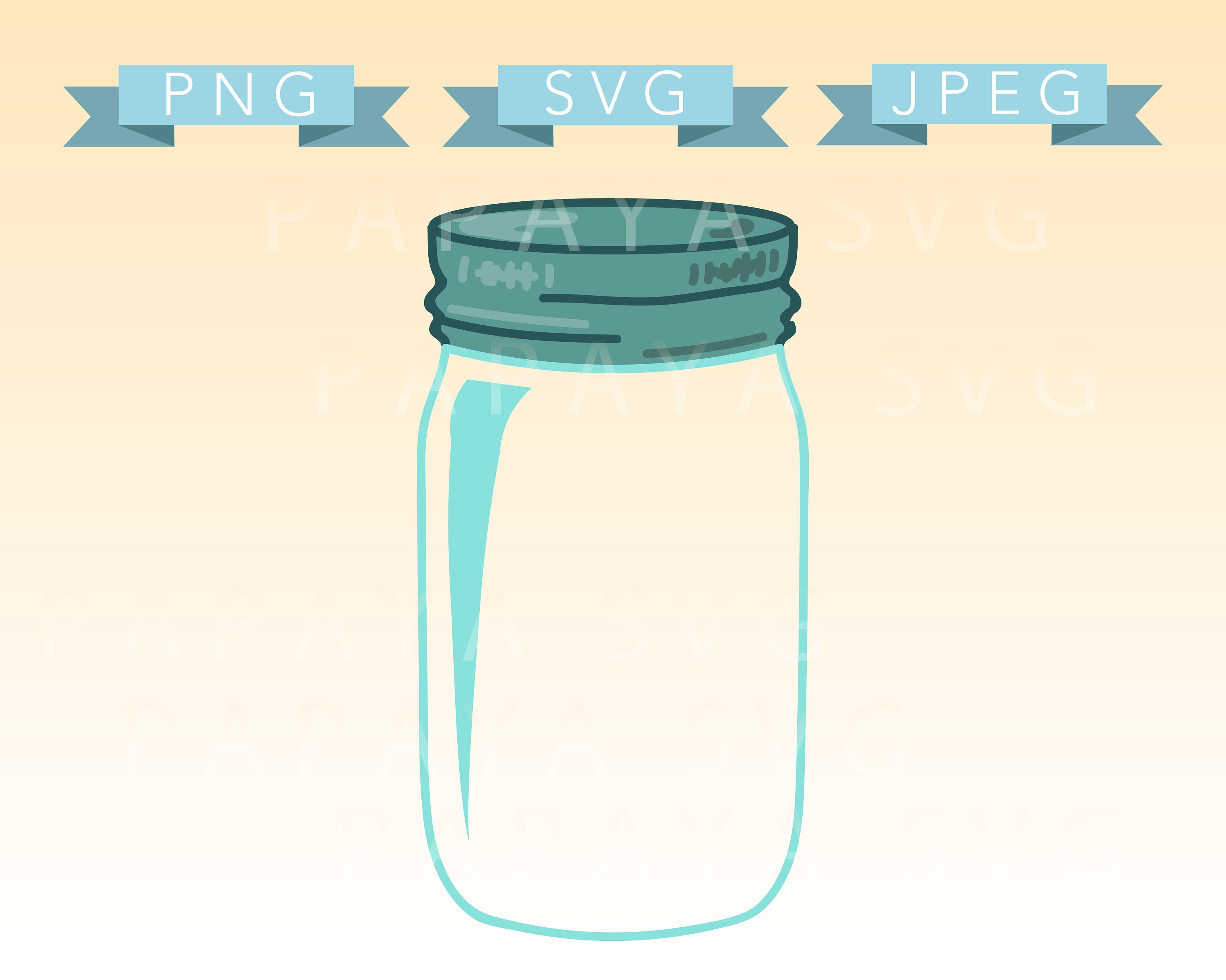 Download Mason Jar Cut File SVG PNG JPEG Cricut Sihouette Cameo | Etsy