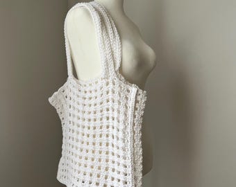 Crochet Mesh Tote - Crochet Bag, Tote Bag, Market Bag