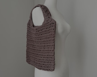 Handmade Crochet Mesh Shoulder Bag – Boho Summer Tote, Lightweight Beach Bag, Eco-Friendly Market Bag, Handmade Crochet Purse