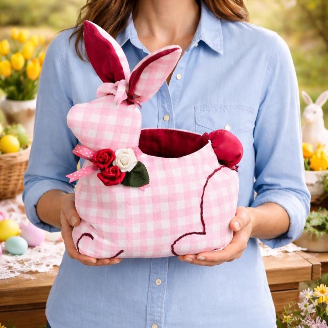 Bunny Basket Sewing Pattern, Easter Fabric Tutorial (PDF Download) - Etsy