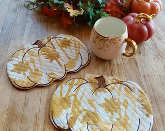 Set gewatteerde pompoenmok: tafeldecor Thanksgiving