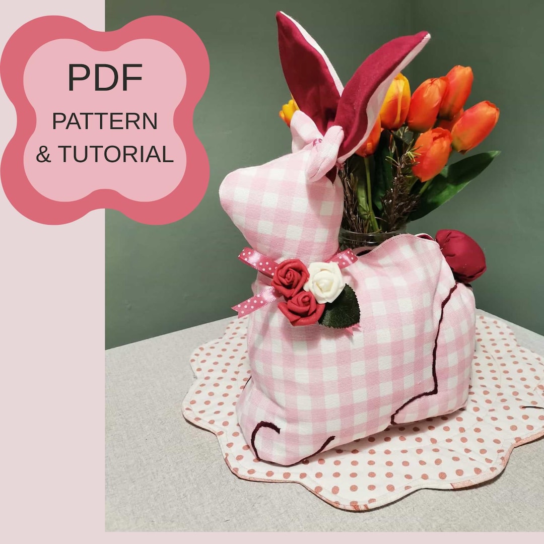 Bunny Basket Sewing Pattern PDF, Easter Fabric Basket Tutorial, DIY ...
