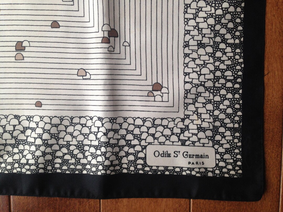 Odile St Germain Paris Vintage Scarf 25 X 25 Etsy