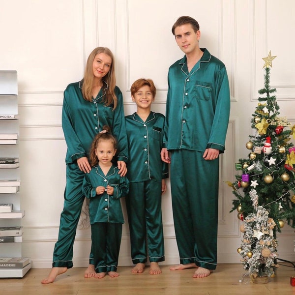 Family pyjamas, Family pyjamas,satin pyjamas,long sleeve and long pants,Men pyjamas,personalised pj, initials pyjamas