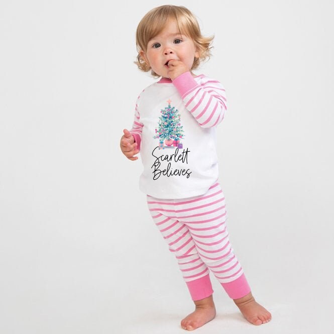 Childrens Christmas Pyjamas Personalised Girls Christmas Etsy