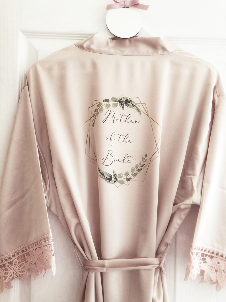 Satin Lace Wedding Robe Sage Green Robe Personalised Bridal Etsy UK