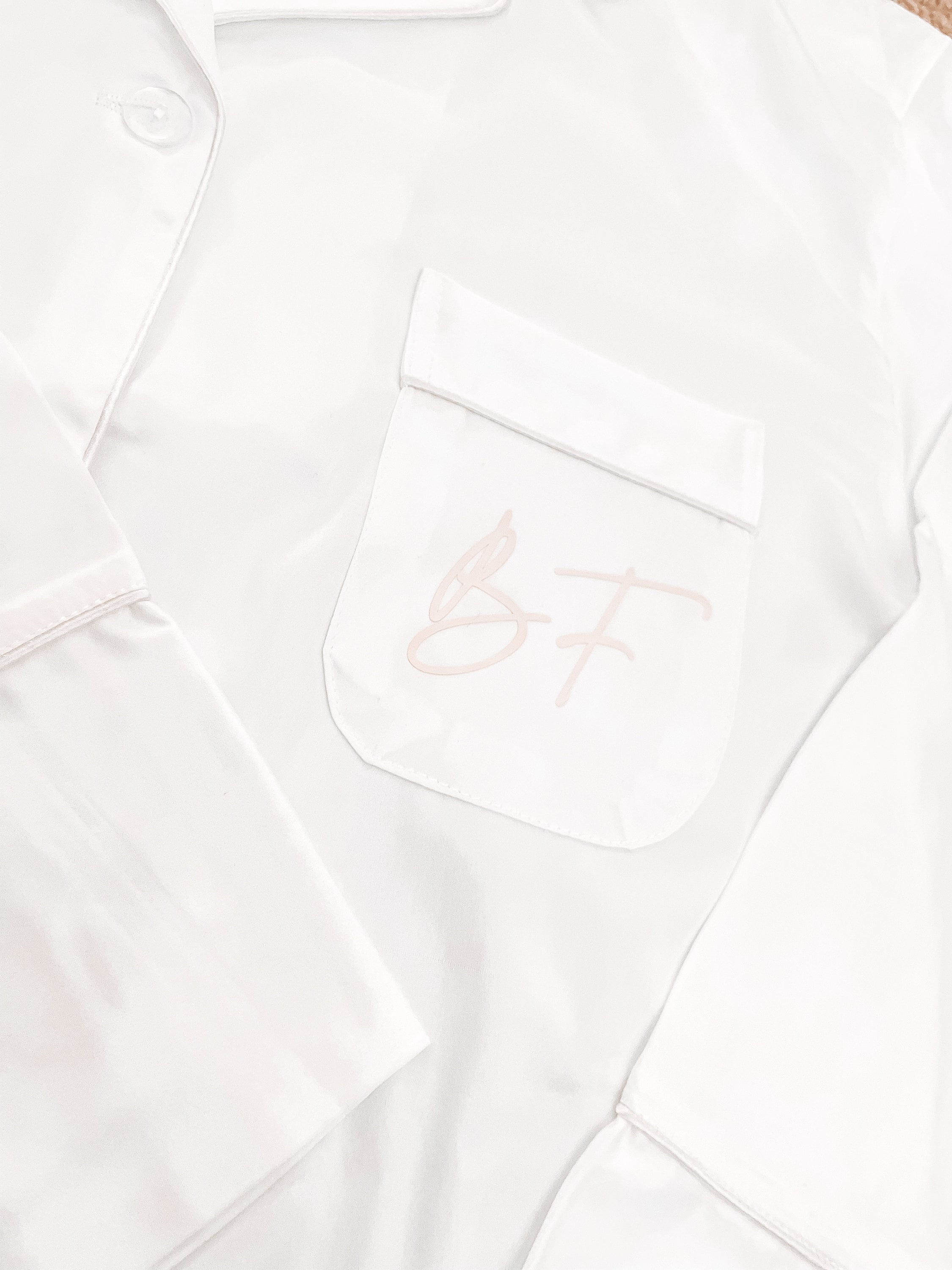 Elegant Satin Pyjamas Personalised Bridal Party Pjs White Small