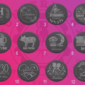Custom Slate Coasters (4-Pack) Gifts, Weddings, Special Events