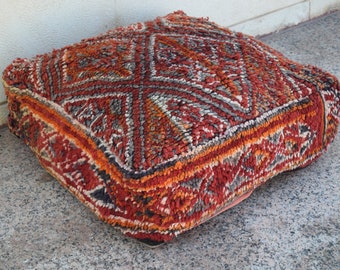 Moroccan pouf Vintage furniture Home decor footstool Handmade design pouf Talssint Floor poufs Moroccan Berber pouf Multicolor