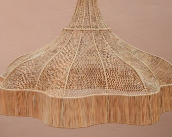 Moroccan Wave  Rattan Hanging Lights Handmade Lamp Shade