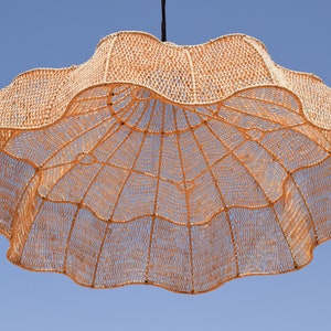 Moroccan Wave  Rattan Hanging Lights Handmade Lamp Shade