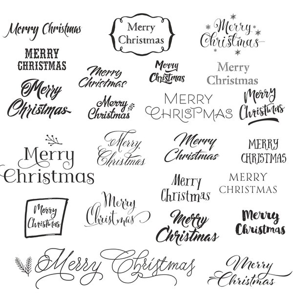 Merry Christmas word, Digital Christmas PNG, Black color words, Christmas clip art, Merry Christmas wording, Merry Christmas Clipart