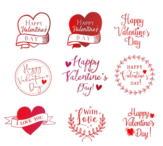Happy Valentine's Clipart, Digital Valentine Clipart, Valentines
