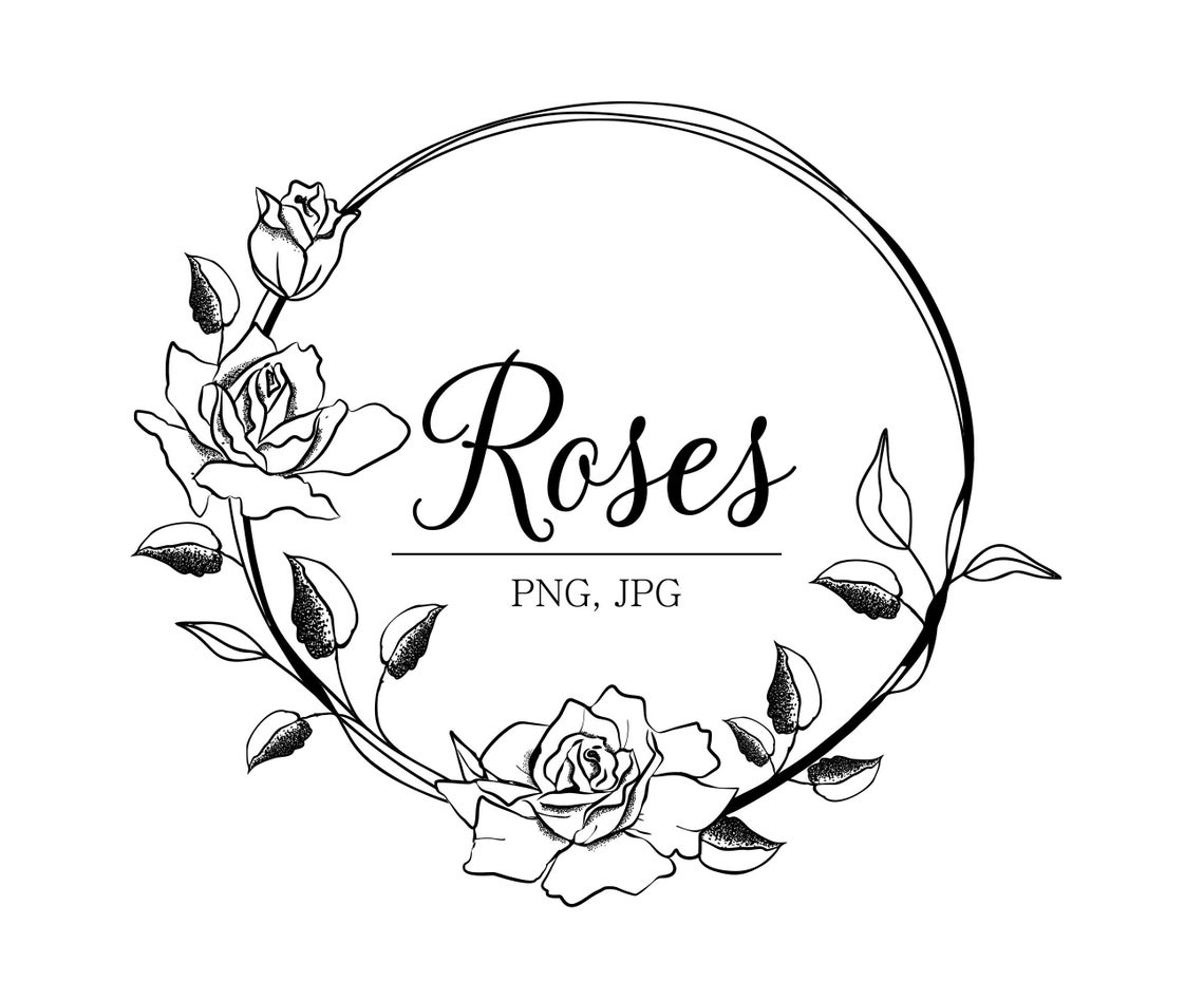 Birth Flowers Roses Wreath Clipart Roses Illustration Flower - Etsy